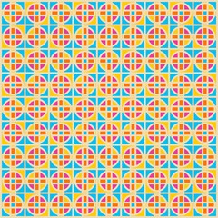  Beautiful of Colorful Circle and Square, Reapeated, Abstract, Illustrator Pattern Wallpaper. Image for Printing on Paper, Wallpaper or Background, Covers, Fabrics