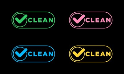 Clean checklist set template icon