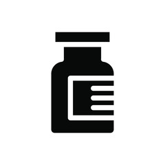Obraz premium Medicine bottle icon , medical science profesional vector , template logo design emblem isolated illustration , outline solid background white