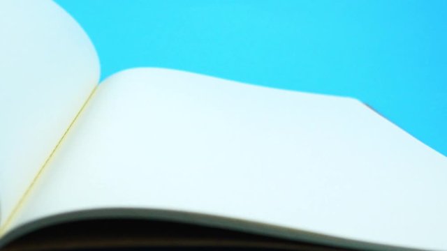 Open the book white page Blank for insert text and subtitles.