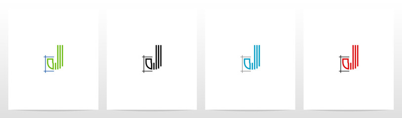 Blueprint Architecture Style Letter Logo Design J