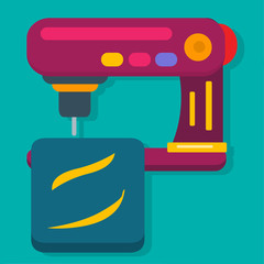 sewing machine vector illustration in flat style