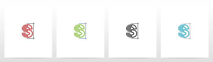 Blueprint Architecture Style Letter Logo Design S