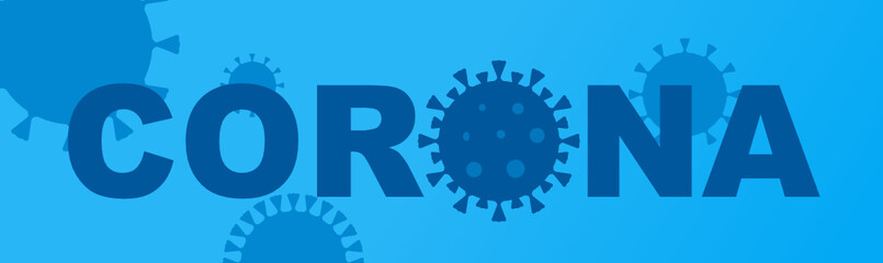 Coronavirus Covid-19 Writing Infographic Header Banner Cover Template. Vector Illustration of a 2019-20 Novel Corona Virus Pandemic Epidemic Outbreak. Can be used for web, mobile and print.