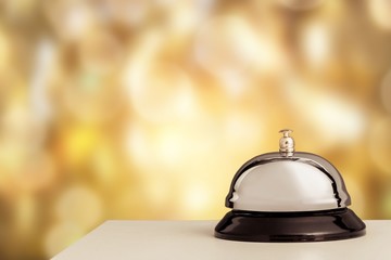 Vintage hotel reception service desk bell