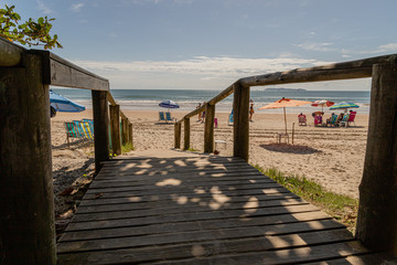 Praia de Bombinhas em Santa Catarina, região sul do Brasil