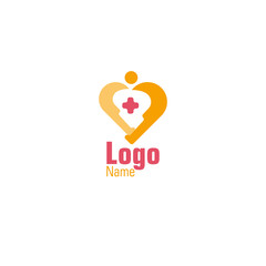 Abstract heart shape health logo person