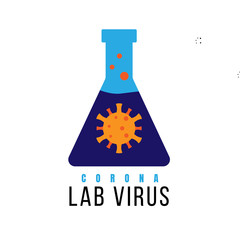Lab Research Virus Corona Logo Template
