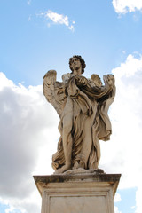 Obraz premium Angel Carrying the Garment and Dice by Palolo Naldini at Castel Sant'Angelo, Rome, Italy