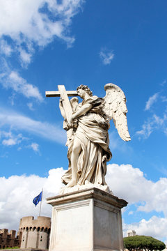 Angel Carrying the Cross by Ercole Ferata at Castel Sant'Angelo, Rome, Italy