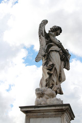 Fototapeta na wymiar Angel Carrying the Scourge by Lazzaro Morelli at Castel Sant'Angelo, Rome, Italy