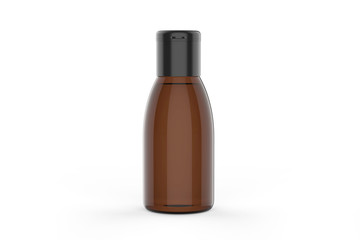 Plastic cosmetic bottle for mock up and branding. 3d render illustration.