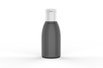 Plastic cosmetic bottle for mock up and branding. 3d render illustration.