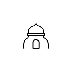 Thin line mosque icon with modern design, isolated on white background. Concept for ramadan muslim prayer , flat style for graphic design template. suitable for logos, web, vector illustration