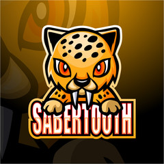 Sabertooth mascot esport logo design