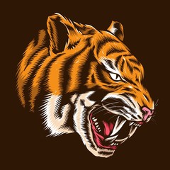 anger tiger head vector illustration