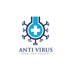 Obraz premium Virus Logo Icon Design Vector