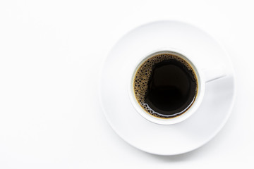 white cup of black coffee espresso 