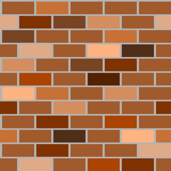 Various brown brick walls background having seamless pattern.