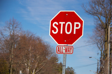 Red stop sign