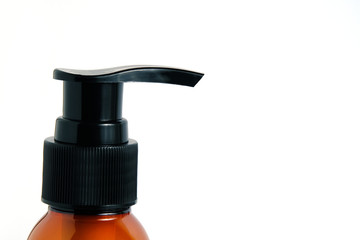 Close up hand sanitizer bottle pump