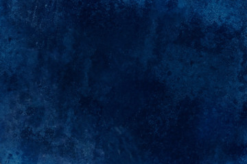 Grunge navy dark blue abstract texture background. Blue paint on old vintage concrete stucco wall surface with grain pattern