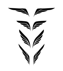 Wing logo. Vector emblem in simple style.