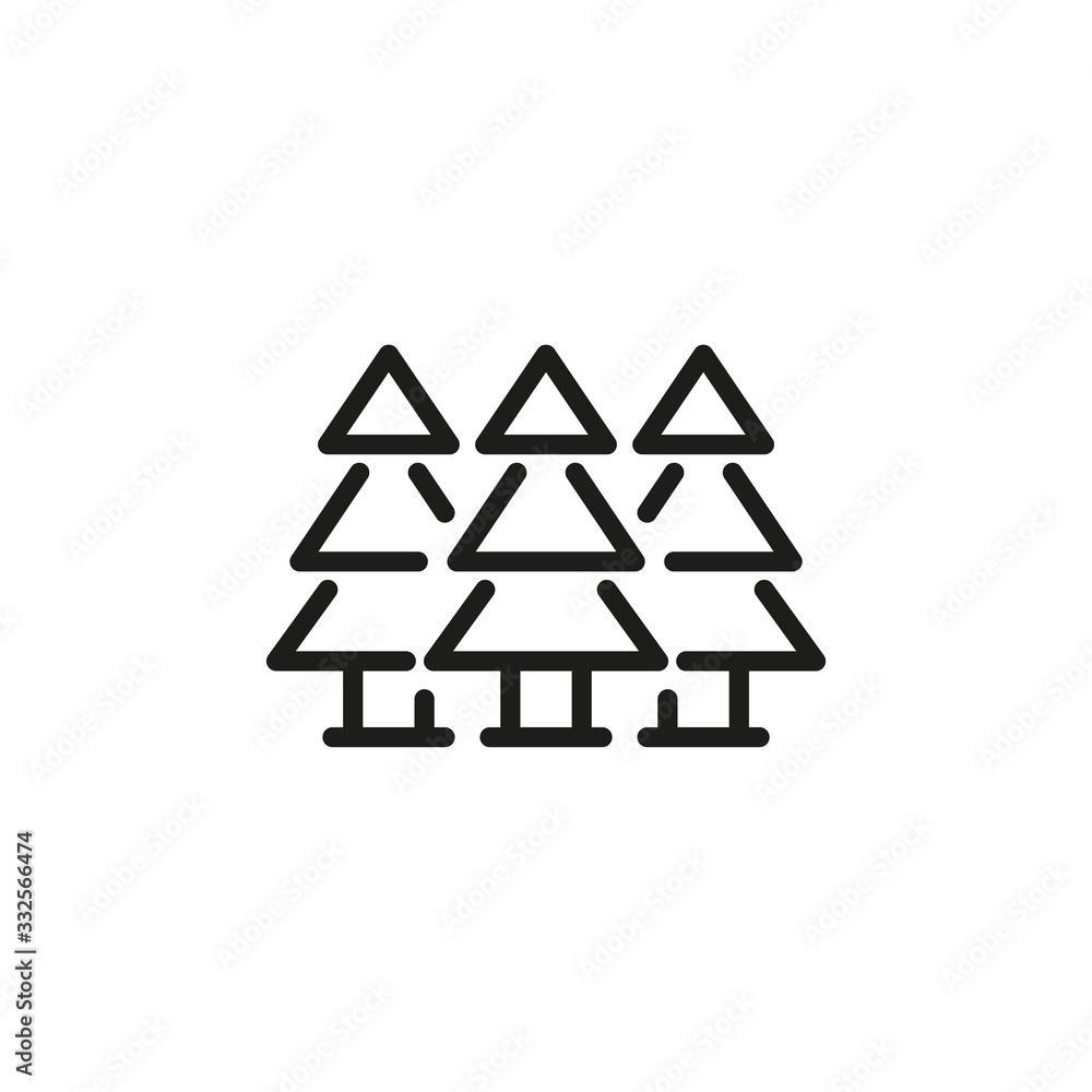 Wall mural simple forest line icon.