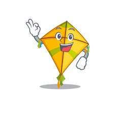 Kite cartoon character design style making an Okay gesture
