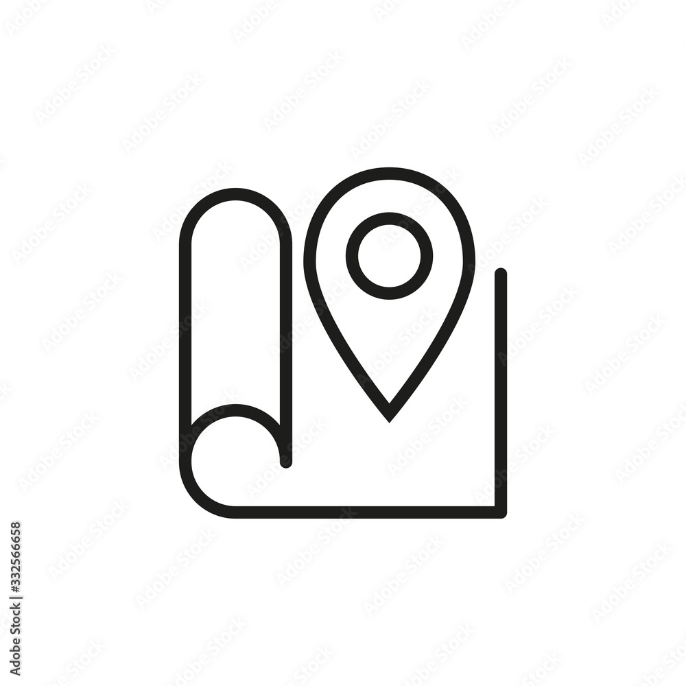 Poster simple map line icon.