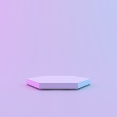 Holographic product display stand for marketting and advertising. 3d illustration.