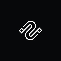 Minimal elegant monogram art logo. Outstanding professional trendy awesome artistic Technology Z ZZ initial based Alphabet icon logo. Premium Business Technology logo White color on black background