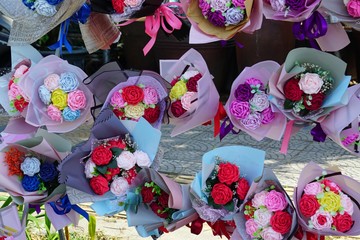 market stall on valentines day