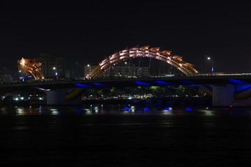 famous dragon bridge in da nang