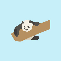 cute panda vector illustration. Funny Lazy Logo Panda animal Logo gram concept icon.