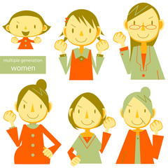 シンプル女性アイコンセット