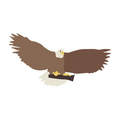eagle icon vector illustration. Cartoon style bird, isolated on a white background
