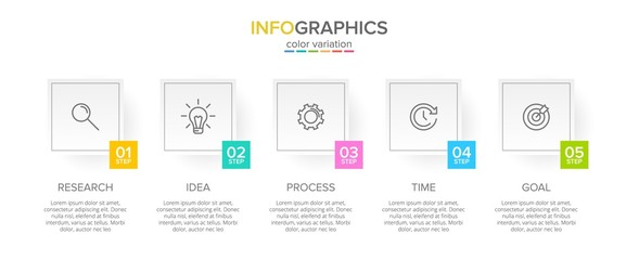 Infographic design with icons and 5 options or steps. Thin line vector. Infographics business concept. Can be used for info graphics, flow charts, presentations, web sites, banners, printed materials.