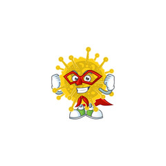 Fototapeta premium A picture of coronavirus pandemic dressed as a Super hero cartoon character