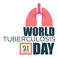 Tuberculosis day isolated icon, lungs disease awareness
