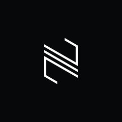 Minimal elegant monogram art logo. Outstanding professional trendy awesome artistic ZM MZ ZE EZ initial based Alphabet icon logo. Premium Business logo White color on black background