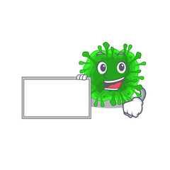 Minunacovirus with board cartoon mascot design style