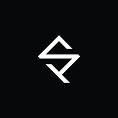 Minimal elegant monogram art logo. Outstanding professional trendy awesome artistic SY YS initial based Alphabet icon logo. Premium Business logo White color on black background