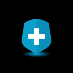 Medical shield icon. Medical protection sign