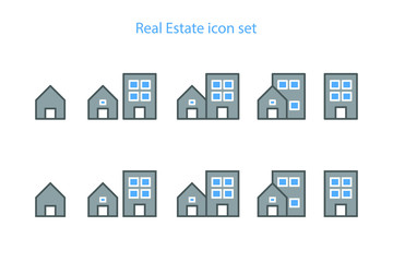 Real estate icon set, icon vector