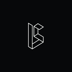 Minimal elegant monogram art logo. Outstanding professional trendy awesome artistic SB BS initial based Alphabet icon logo. Premium Business logo White color on black background
