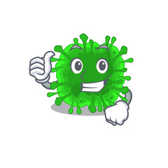 Cool minunacovirus cartoon design style making Thumbs up gesture