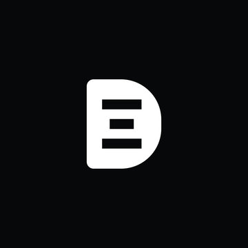 Minimal elegant monogram art logo. Outstanding professional trendy awesome artistic D DE ED initial based Alphabet icon logo. Premium Business logo White color on black background