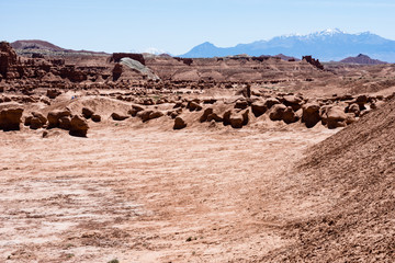 Unusual rock formations in Goblin Valley State Park - Utah, USA