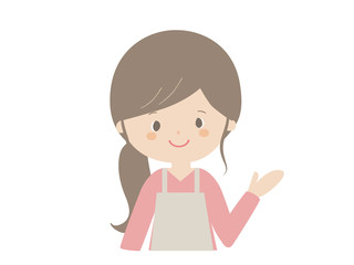 Young woman wearing apron